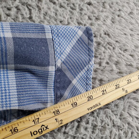 Hurley Shirt Mens Large Blue Plaid Long Sleeve Button Up - Picture 6 of 8